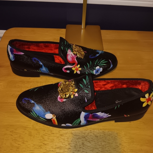 Elanroman Floral Canvas Mens Dress Shoes Size 45 - Picture 2 of 5